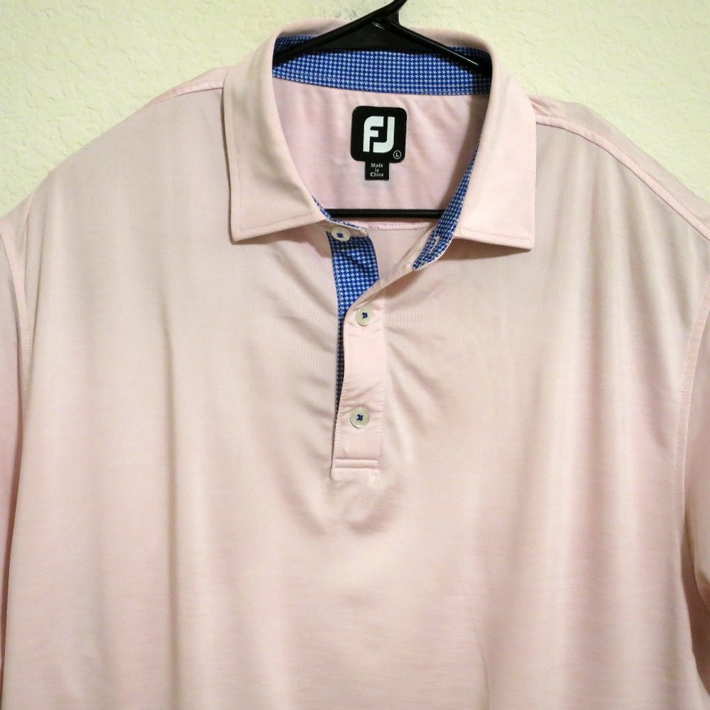 FootJoy Mens Short Sleeve Golf Polo Shirt Large Light Pink Solid